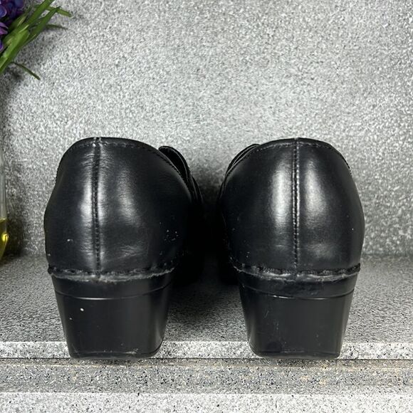 Bjorndal Glenda Black Leather Mules Clogs Shoes Size 6 Buckle - Picture 4 of 8